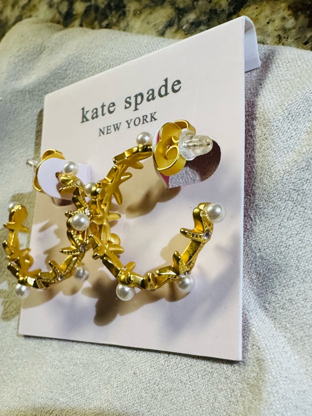 kate spade Gold-tone Hoop Earrings with Pearls